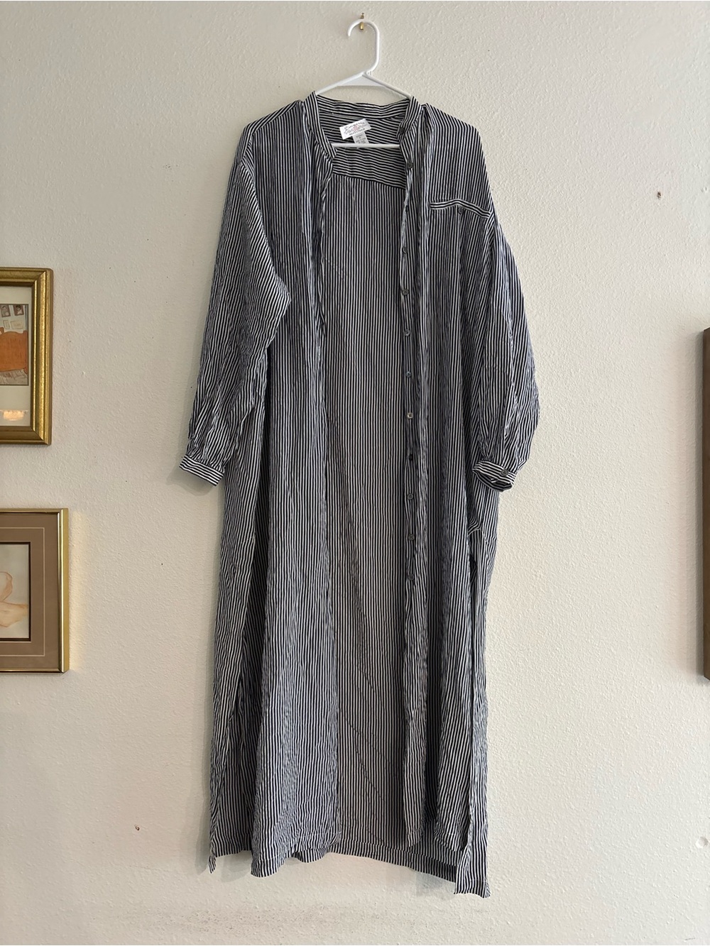 Vintage Nordstrom lingerie silk duster button down dress